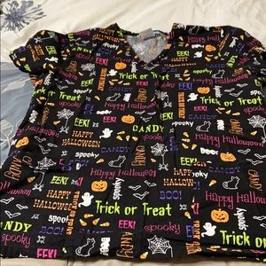 5/$25 Medium black Halloween scrub top
